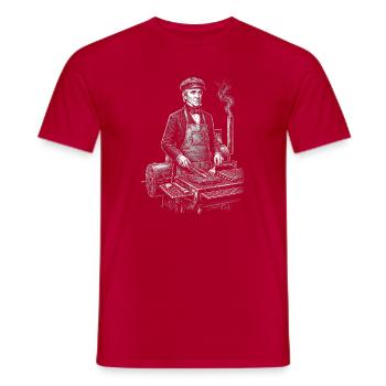 James K. Polk beim BBQ Grillen - Männer T-Shirt - Rot - Vorne - AI Model Male 178 dark (178cm)