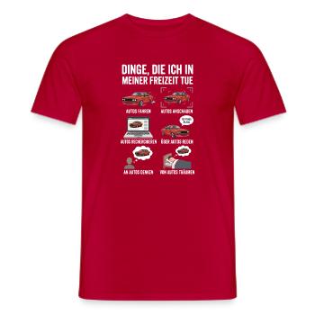 Dinge ich in meiner freizeit tue - Männer T-Shirt - Rot - Vorne - AI Model Male 178 dark (178cm)