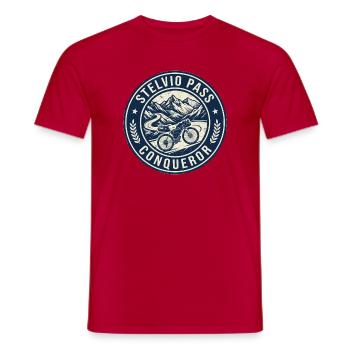 Stelvio Pass Conqueror Retro-Abzeichen - Männer T-Shirt - Rot - Vorne - AI Model Male 178 dark (178cm)