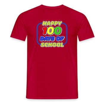 Happy 100 days of school - Schulkind Design - Männer T-Shirt - Rot - Vorne - AI Model Male 178 dark (178cm)