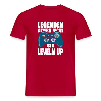 Legenden Leveln Up - Männer T-Shirt - Rot - Vorne - AI Model Male 178 dark (178cm)