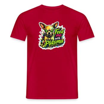 Feed me Plasma - Männer T-Shirt - Rot - Vorne - AI Model Male 178 dark (178cm)