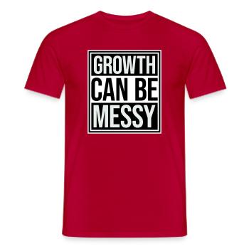 Growth Can Be Messy Personal Growth Quote Logo - Men's T-Shirt - red - Front - AI Model Male 178 dark (178cm)