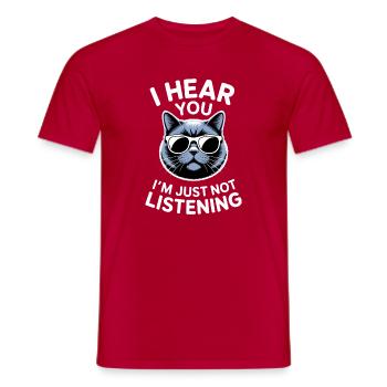 Britisch Kurzhaar Sprüche Lustiges Katze Geschenk  - Männer T-Shirt - Rot - Vorne - AI Model Male 178 dark (178cm)