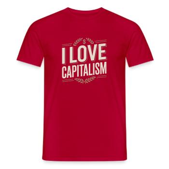 I Love Capitalism Entrepreneurs Stocks Capitalism - Men's T-Shirt - red - Front - AI Model Male 178 dark (178cm)