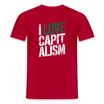 I Love Capitalism Entrepreneurs Stocks Capitalism - Men's T-Shirt - red - Front - AI Model Male 178 dark (178cm)