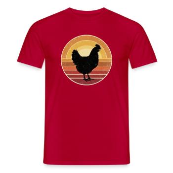 Retro Huhn Sunset Vintage - Männer T-Shirt - Rot - Vorne - AI Model Male 178 dark (178cm)