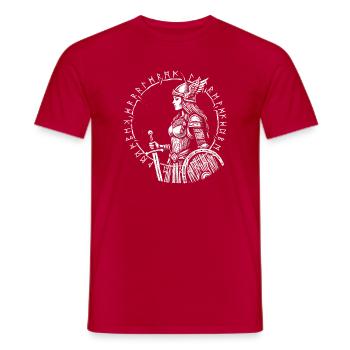Schildmaid - Odin - Valhalla - Männer T-Shirt - Rot - Vorne - AI Model Male 178 dark (178cm)