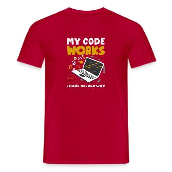 My Code Works Programmierer - Männer T-Shirt - Rot - Vorne - AI Model Male 178 dark (178cm)
