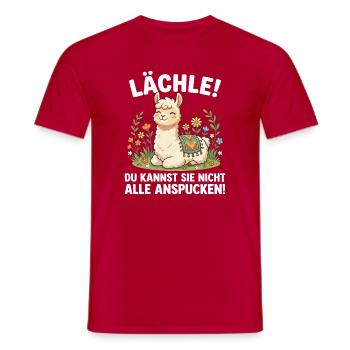 Laechle Du Kannst Sie Nicht Alle Anspucken - Männer T-Shirt - Rot - Vorne - AI Model Male 178 dark (178cm)