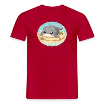 Wal auf Sandbank im Meer - Männer T-Shirt - Rot - Vorne - AI Model Male 178 dark (178cm)
