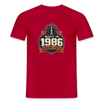1986 Birthday Humor gebaut in 1986 Originalteile - Männer T-Shirt - Rot - Vorne - AI Model Male 178 dark (178cm)