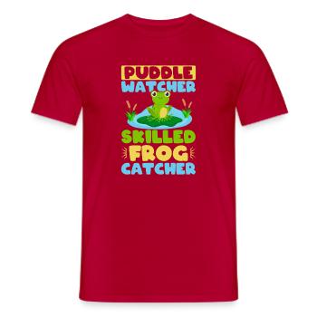 Frog Catcher Puddle Watcher Skilled Frog - Männer T-Shirt - Rot - Vorne - AI Model Male 178 dark (178cm)