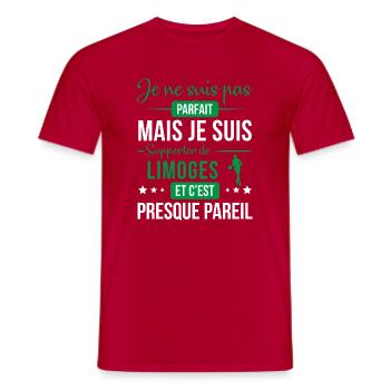 Je Ne Suis Pas Parfait Mais Je Suis Supporter D... - T-shirt homme - rouge - Devant - AI Model Male 178 dark (178cm)