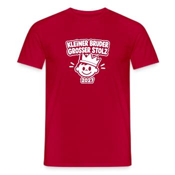 Kleiner Bruder Grosser Stolz 2027 – Geschwister - Männer T-Shirt - Rot - Vorne - AI Model Male 178 dark (178cm)