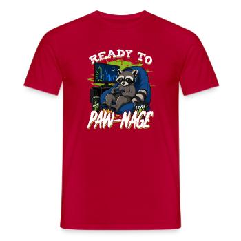 Gamer Gaming Cat Video Game - Männer T-Shirt - Rot - Vorne - AI Model Male 178 dark (178cm)