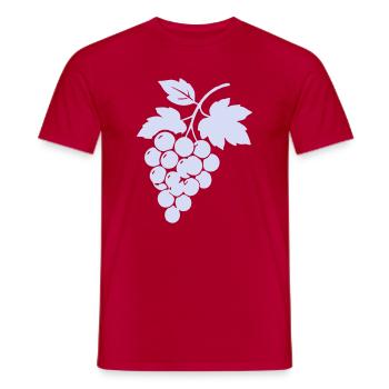 Trauben-Silhouette im Flieder - Männer T-Shirt - Rot - Vorne - AI Model Male 178 dark (178cm)