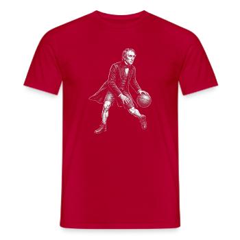 John Tyler Basketball  - Männer T-Shirt - Rot - Vorne - AI Model Male 178 dark (178cm)