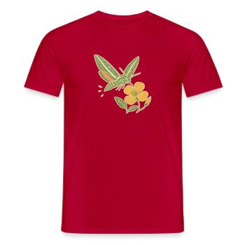 Nachtfalter im Blütengarten - Männer T-Shirt - Rot - Vorne - AI Model Male 178 dark (178cm)