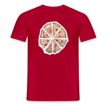Wassergemalte Pizza Segmente - Männer T-Shirt - Rot - Vorne - AI Model Male 178 dark (178cm)