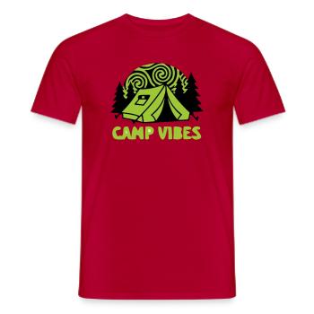 Zelt Camp Vibes Logo - Männer T-Shirt - Rot - Vorne - AI Model Male 178 dark (178cm)