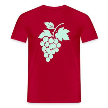 Weinreben Silhouette Trauben Design - Männer T-Shirt - Rot - Vorne - AI Model Male 178 dark (178cm)