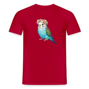 Wellensittich - Männer T-Shirt - Rot - Vorne - AI Model Male 178 dark (178cm)