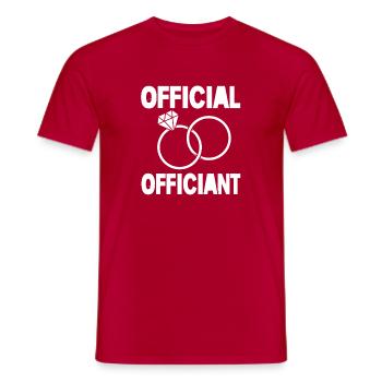 pastor - Men's T-Shirt - red - Front - AI Model Male 178 dark (178cm)