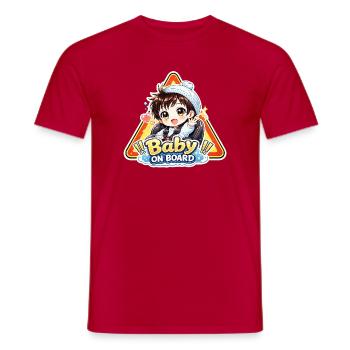Baby On Board Cartoon Sign - Männer T-Shirt - Rot - Vorne - AI Model Male 178 dark (178cm)