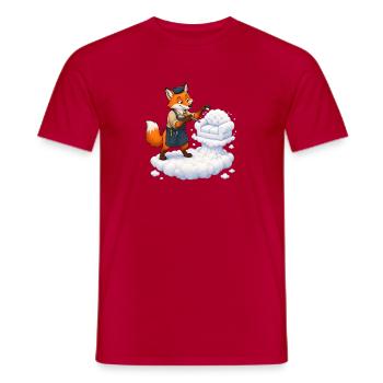 Fuchs Wolkenbildhauer formt weiches Wolkensofa - Männer T-Shirt - Rot - Vorne - AI Model Male 178 dark (178cm)