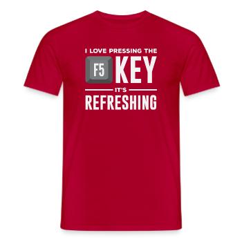 F5 Key Programmer - Men's T-Shirt - red - Front - AI Model Male 178 dark (178cm)