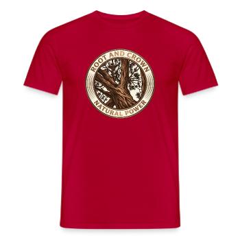 Wurzel und Krone: Natürliche Stärke - Männer T-Shirt - Rot - Vorne - AI Model Male 178 dark (178cm)