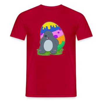 Maulwurf Ostern Osterei - Männer T-Shirt - Rot - Vorne - AI Model Male 178 dark (178cm)