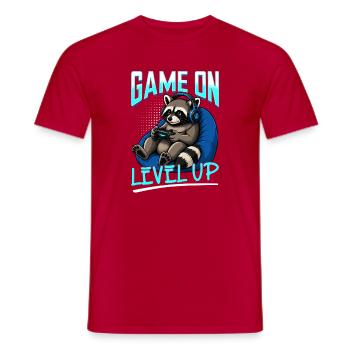 Gamer Gaming Raccoon Video Game - Männer T-Shirt - Rot - Vorne - AI Model Male 178 dark (178cm)
