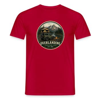 Overlanding Vintage Adventure Graphic - Men's T-Shirt - red - Front - AI Model Male 178 dark (178cm)