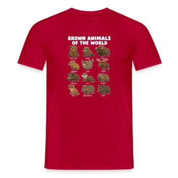 Animaux bruns du World Wildlife Chart Vipère ourse - T-shirt homme - rouge - Devant - AI Model Male 178 dark (178cm)