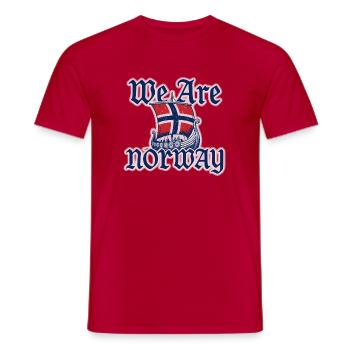 Norway Viking Boat Flag - Men's T-Shirt - red - Front - AI Model Male 178 dark (178cm)