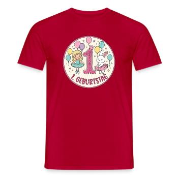 Erster Geburtstag Ballerina Hase - Männer T-Shirt - Rot - Vorne - AI Model Male 178 dark (178cm)