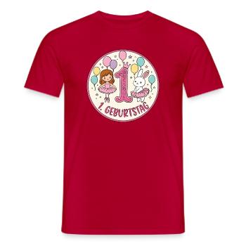 Erstes Geburtstag: Glitzer Hase Ballons - Männer T-Shirt - Rot - Vorne - AI Model Male 178 dark (178cm)
