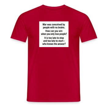 Kriegstypografie-Zitatplakat - Männer T-Shirt - Rot - Vorne - AI Model Male 178 dark (178cm)