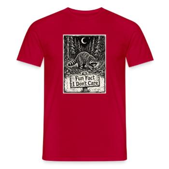 Funny Sarcastic Fun Fact I Don't Care - Männer T-Shirt - Rot - Vorne - AI Model Male 178 dark (178cm)