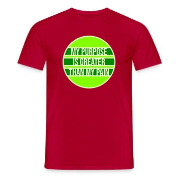 My Purpose Is Greater Than My Pain Meaning Quote Logo - Men's T-Shirt - red - Front - AI Model Male 178 dark (178cm)