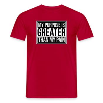 My Purpose Is Greater Than My Pain Meaning Quote Logo - Men's T-Shirt - red - Front - AI Model Male 178 dark (178cm)