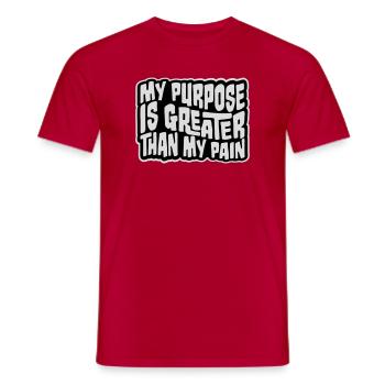 My Purpose Is Greater Than My Pain Meaning Quote Logo - Men's T-Shirt - red - Front - AI Model Male 178 dark (178cm)