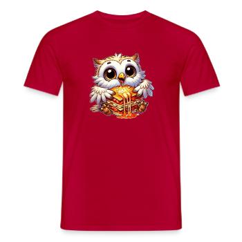 Weise Schneeeule Italienisch Lasagne - Männer T-Shirt - Rot - Vorne - AI Model Male 178 dark (178cm)