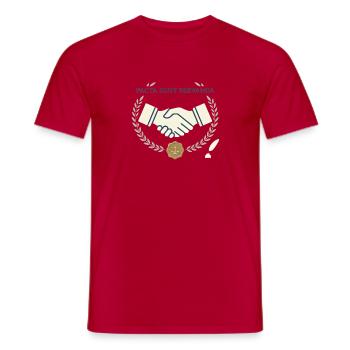Pacta sunt servanda – Handschlag & Recht Wappen - Männer T-Shirt - Rot - Vorne - AI Model Male 178 dark (178cm)