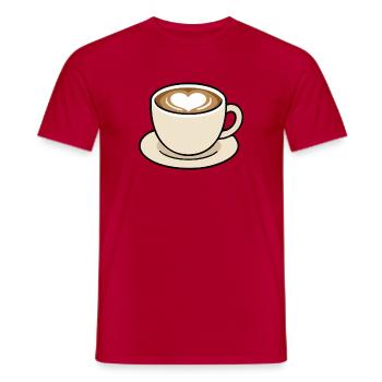 Niedliche Heart Latte Kaffeetasse Illustration - Männer T-Shirt - Rot - Vorne - AI Model Male 178 dark (178cm)