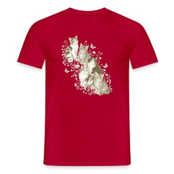Kätzchennatur - Männer T-Shirt - Rot - Vorne - AI Model Male 178 dark (178cm)