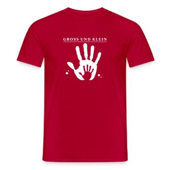 Gross und Klein – Handabdruck Familie Kinder Liebe - Männer T-Shirt - Rot - Vorne - AI Model Male 178 dark (178cm)