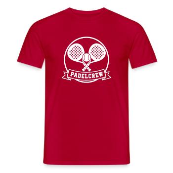 Padelcrew – Padel Tennis Schläger Emblem Vektor - Männer T-Shirt - Rot - Vorne - AI Model Male 178 dark (178cm)